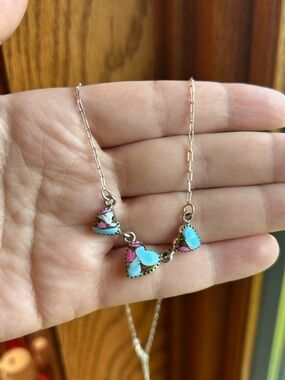 Sterling silver 925 cotton candy heart necklace